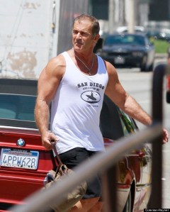 Aussie actor Mel Gibson shows off his buff arms while in Los Angeles